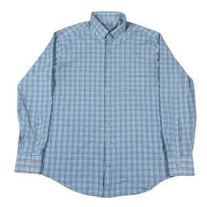 Peter Millar Shirt Mens Large Blue Plaid Summer Comfort Button Down Performance